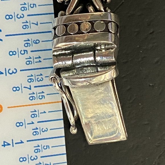 Men's Designer 925 Sterling Silver 10mm, 41gr, Cool Style Bracelet 7.5" J-46 - Picture 6 of 6